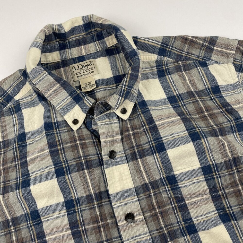 LL Bean Flannel Shirt Men’s XL Scotch Plaid Button Down Outdoors Traditional Fit
